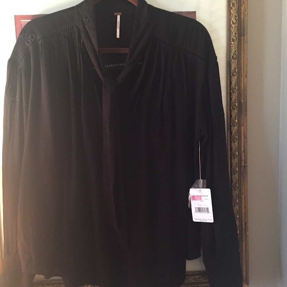 🍀BLACK* BNWT Free People  blouse - Picture 4 of 7
